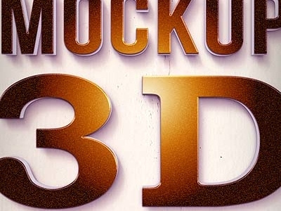 3D Text Logo Mock-Up 3d mockup layered logo mock up mockup mocup photorealistic presentation shine showcase smart object text