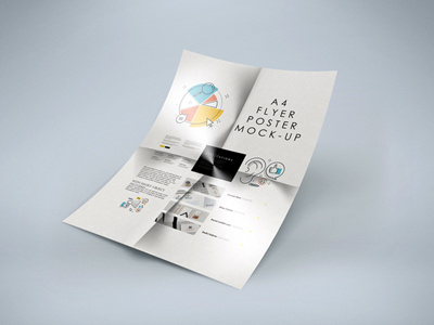 Free Folded A4 Flyer Mockup a4 elegant folded high mock up mockup object presentation resolution smart studio