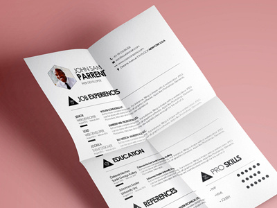 Free Clean Resume / cv cover creative cv job letter modern resume simple us