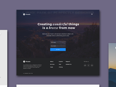 Free Sample – Phoenix Startup UI Kit bootstrap htm generator l html5 start up startup landing page ui kit web wireframe