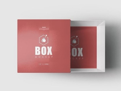 Square Box Mock-ups open one objects kilogram kg half groats gift drawer dice decorative decoration cutout cube container christmas cardboard box blank birthday