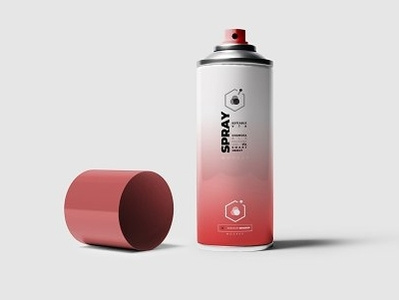 Spray Can Mock-upS spray presentation pantone painting paint mockup mock-up metal logo graffiti cup colorful color can box atomizer