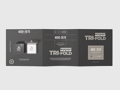 Tri-Fold Square Brochure Mock-up