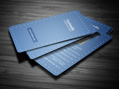 Clean corporate Business Card blue business card clean corporate card modern name card professional rounded white