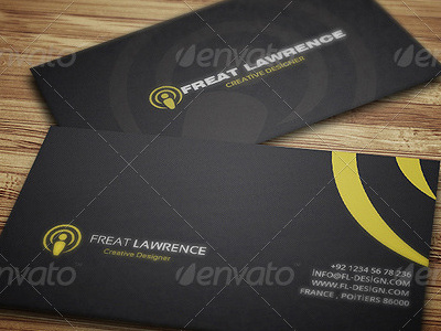 FL Creative Business Card black business company corporate creative white yellow