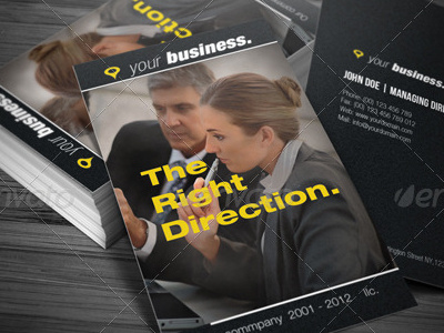 Professional Business Card black bleed guide bleeded card cmyk corporate creative line print ready qr qr code yellow