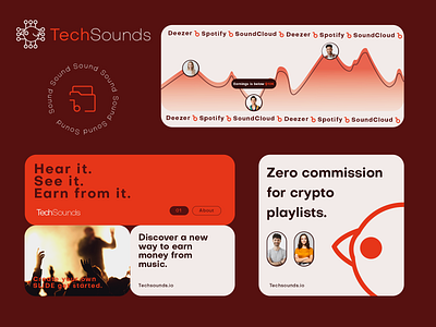 TechSounds Landing Page adobe illustrator design graphic design logo ui ux vector