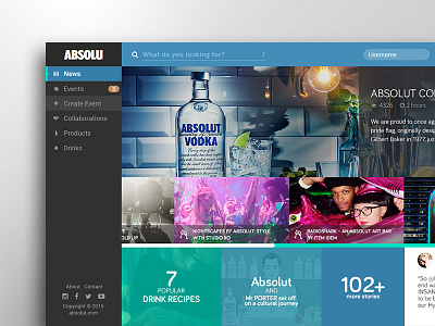 Absolut Redesign concept absolut concept dashboard design flat redesign ui uix ux vodka web design website