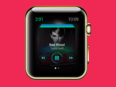 Music Player Apple Watch UI apple apple watch clean flat gui layout minimal music player ui ux