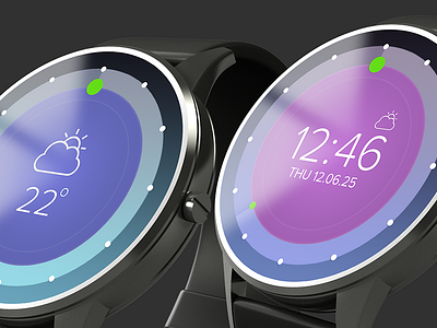 Clock and weather clean clock layout smart watch time ui ux vibrant vivid watch weather