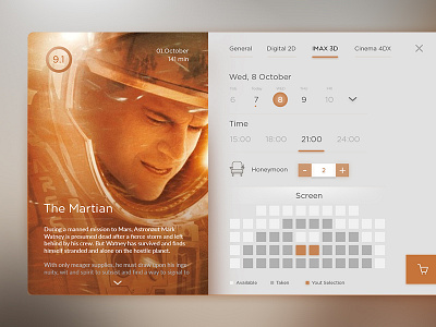 Cinema Application app application cinema martian movie seat the ticket ui ux