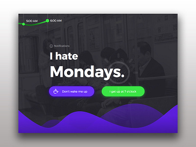 I Hate Mondays alarm clock ios notifications shadow time ui
