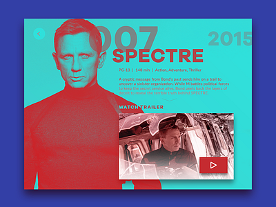 Movie Dashboard Spectre bond dashboard design layout movie space spectre trailer ui ux web widget