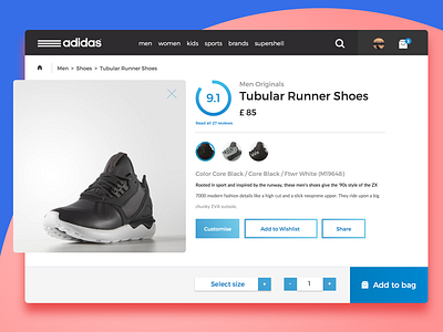 Adidas Redesign UI adidas challenge clean daily dailyui e commerce item minimal sketch ui web webdesign