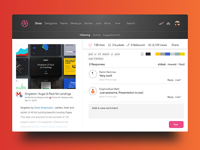 Dribbble Detail UI