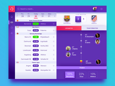 Live Match UI dailyui dashboard design football ios sketch soccer sport ui ux