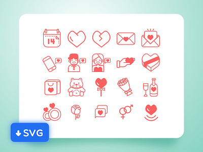 [Freebies] Valentine Day icon free freebie icon illustration love outline sketch stoke svg valentine valentine day vector