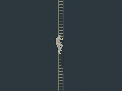 One rung at a time. annual report climb editorial illustration ladder man texture