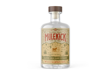 MULEKICK #1 alcohol branding graphic design illustration liquor mule packaging tequila typography wild west