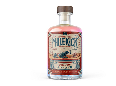 MULEKICK #5: FREEDOM EDITION 4th of july alcohol america branding design freedom graphic design illustration independence day liquor logo packaging tequilla typography usa wild west