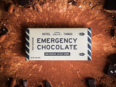 Hotel Tango: Emergency Chocolate chocolate design graphic design hotel tango packaging typography