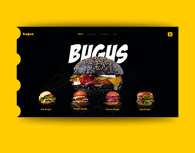 BUGUS LANDING PAGE branding food graphic design landing page ui