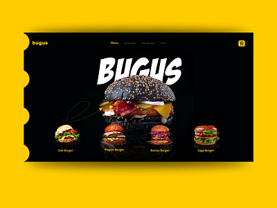 BUGUS LANDING PAGE branding food graphic design landing page ui