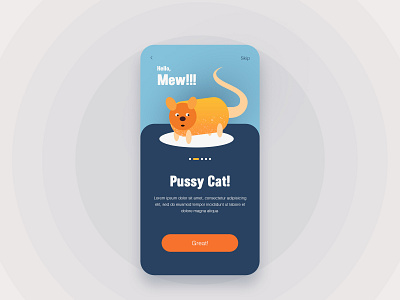 App Illustration for Pussy Cat! app app illustration cat illustration cat ui illustration digital art illustrator pussycat ui vector web page illustration