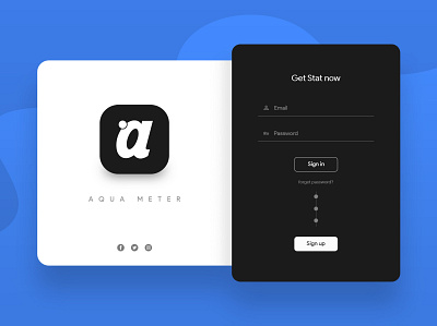 Aqua Meter Login From Design - UI / UX login page login screen ui ui ux ui design user interface ux
