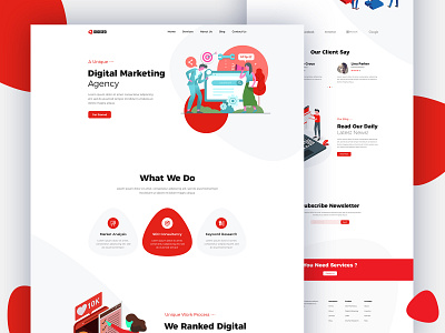 SEO Service Website landing page design design landing landing page landing page design red template seo ui ui design ui ux user interface design web layout web template web ui