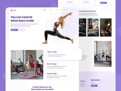 Yoga - The Excercise application exercise template uidesign uikit uiux web webdesign website xd yoga