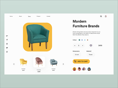 Furniture Web landing Page application cleanui furniture landingpage new design uidesign uikit uiux web webdesign xd