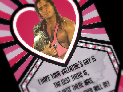 Hitman Valentine card champion hart heart hitman pink valentine wcw wwe