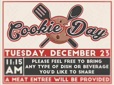 Cookie Day christmas cookie december flyer spatula spoon stripes