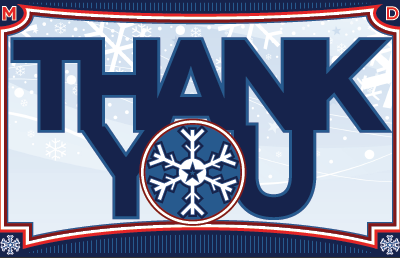 M&D Thank You Card card snowflake thank you winter