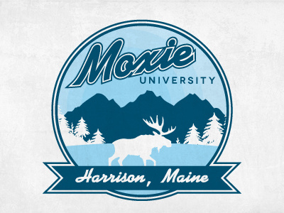 Moxie University Logo 3 logo maine moose mountains trees university