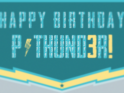 PThunder turns 3 3 birthday card lightning thunder