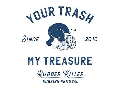 Your trash, my treasure bear illsutration rubbish trash