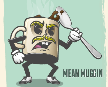 Mean Muggin character coffe gangster illustration mean mug mug life spoon