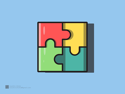 COLORFULL PUZZLE colorful flat illustration modern puzzle vector