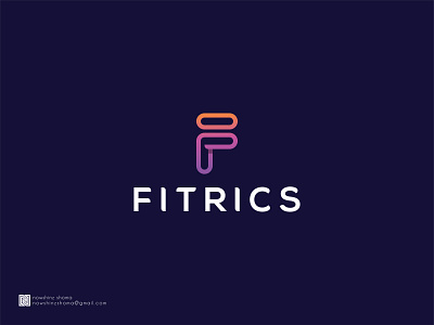 FITRICS company logo fitness logo gradient gradient logo logo logo design modern logo