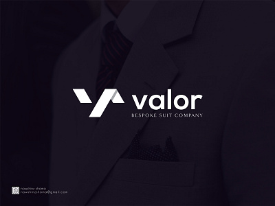 VALOR cloth company goods iconic logo logo design mens suit logo minimal modern logo suit company