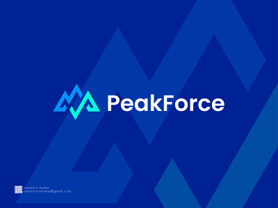 PeakForce graphic design logo logo design minimal modern logo monogram mountain