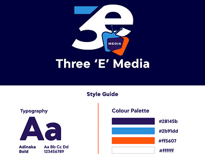 Three 'E' Media Branding branding design graphic design logo media typography