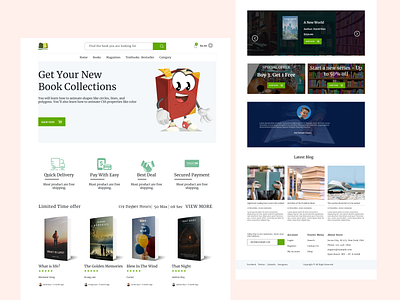 Book Online Store Landing Page book book landing page book store books branding design e book e commerce ecommerce figma landing page library minimal online books online shopping online store ui uiux web design woocommerce