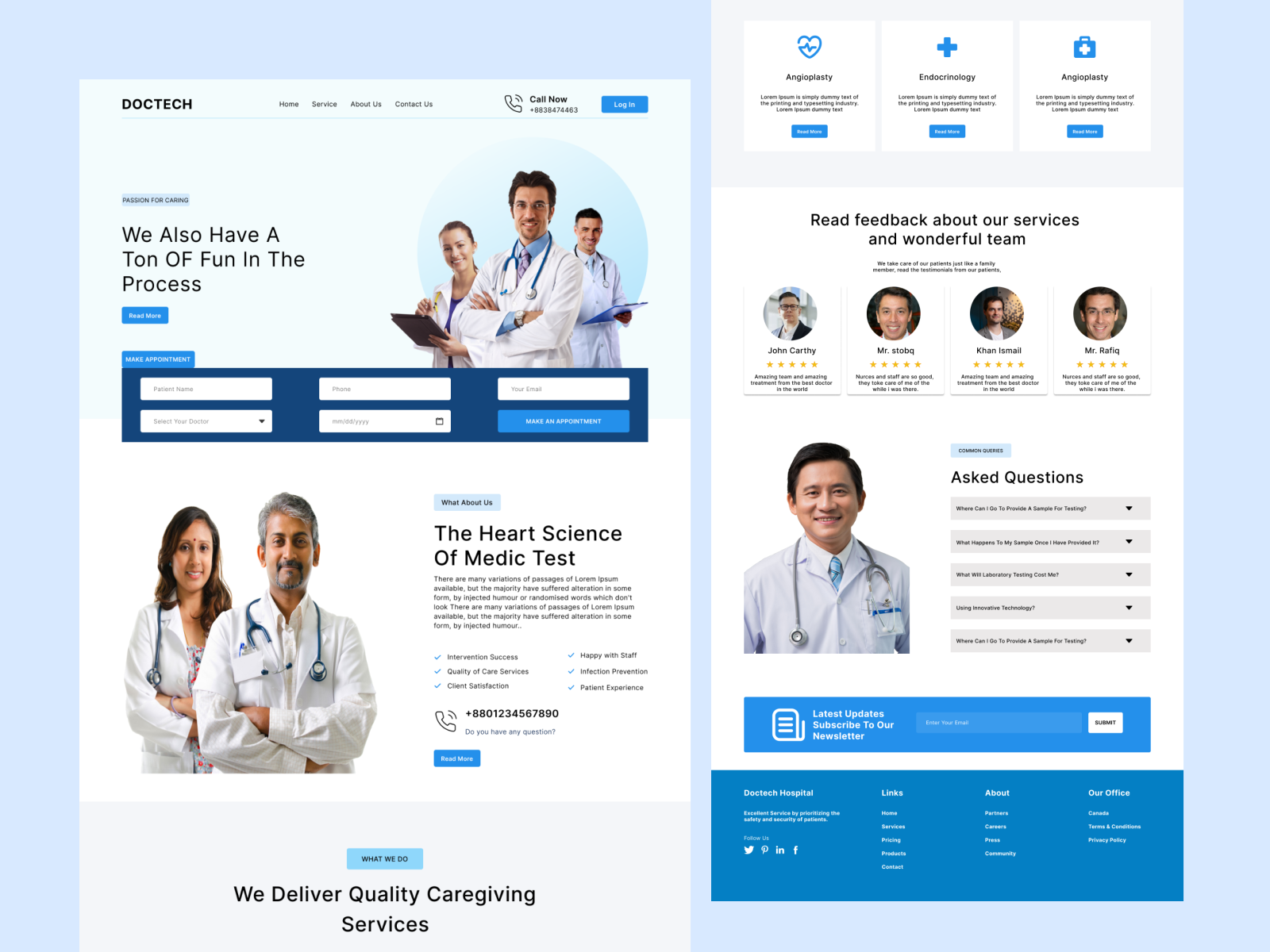 Medical Service Website Landing Page by Mehedi on Dribbble