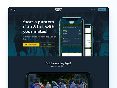 Sports Betting Social App - Landing Page ui ux website design