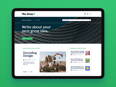 The Koop - Website Design content reading ui ux website design writing