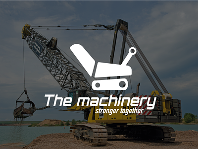 Logo for construction equipment rental company building construction crane crawler equipment excavator logo machinery rental