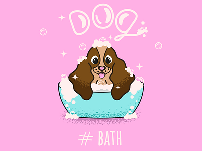 Cute dog for grooming salon bath cartoon colors dog grooming pet salon zoo